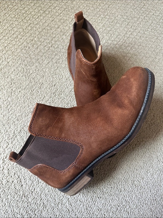 Franco Sarto Shoes - Franco Sarto Brown Suede Chelsea Ankle Boots